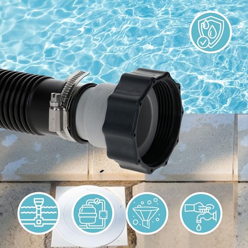 Kalitec Pool Adapter A - Schlauchadapter Pool 38mm und 32mm - Pool Zubehör Schlauchtülle mit Dichtring (2er Set)