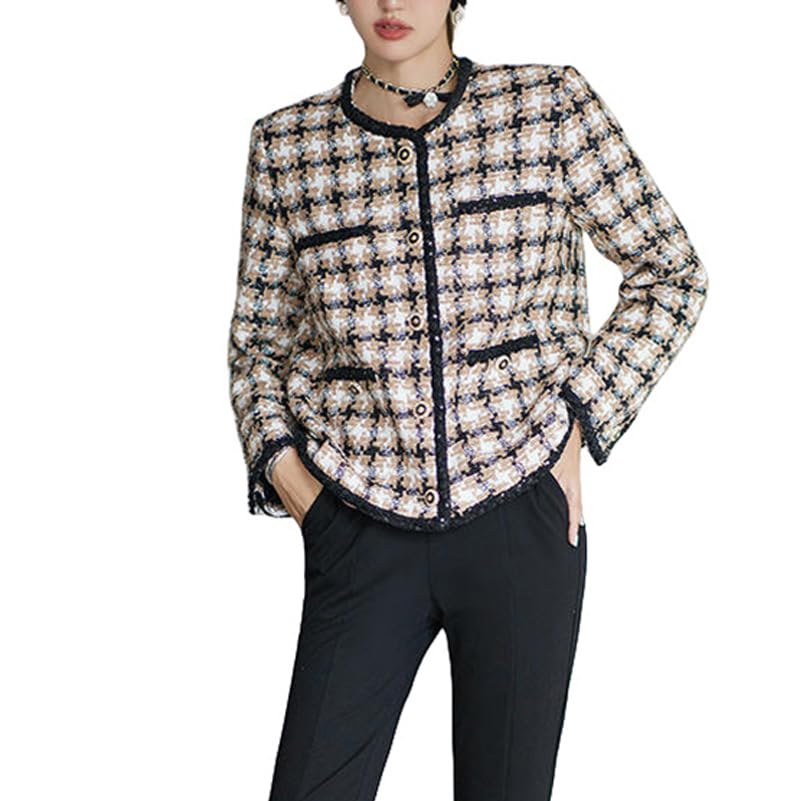 Cardigan en tweed pour femme JYHBHMZG veste chic haute qualité
