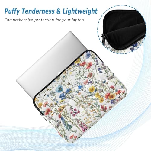Funda para portátil 13-14 pulg con flores coloridas impermeable miniatura 5