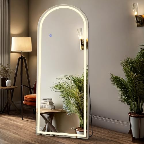 DUMOS Arched LED Mirror Full Length Standing, 63"x20" Full Body Wall Mirror