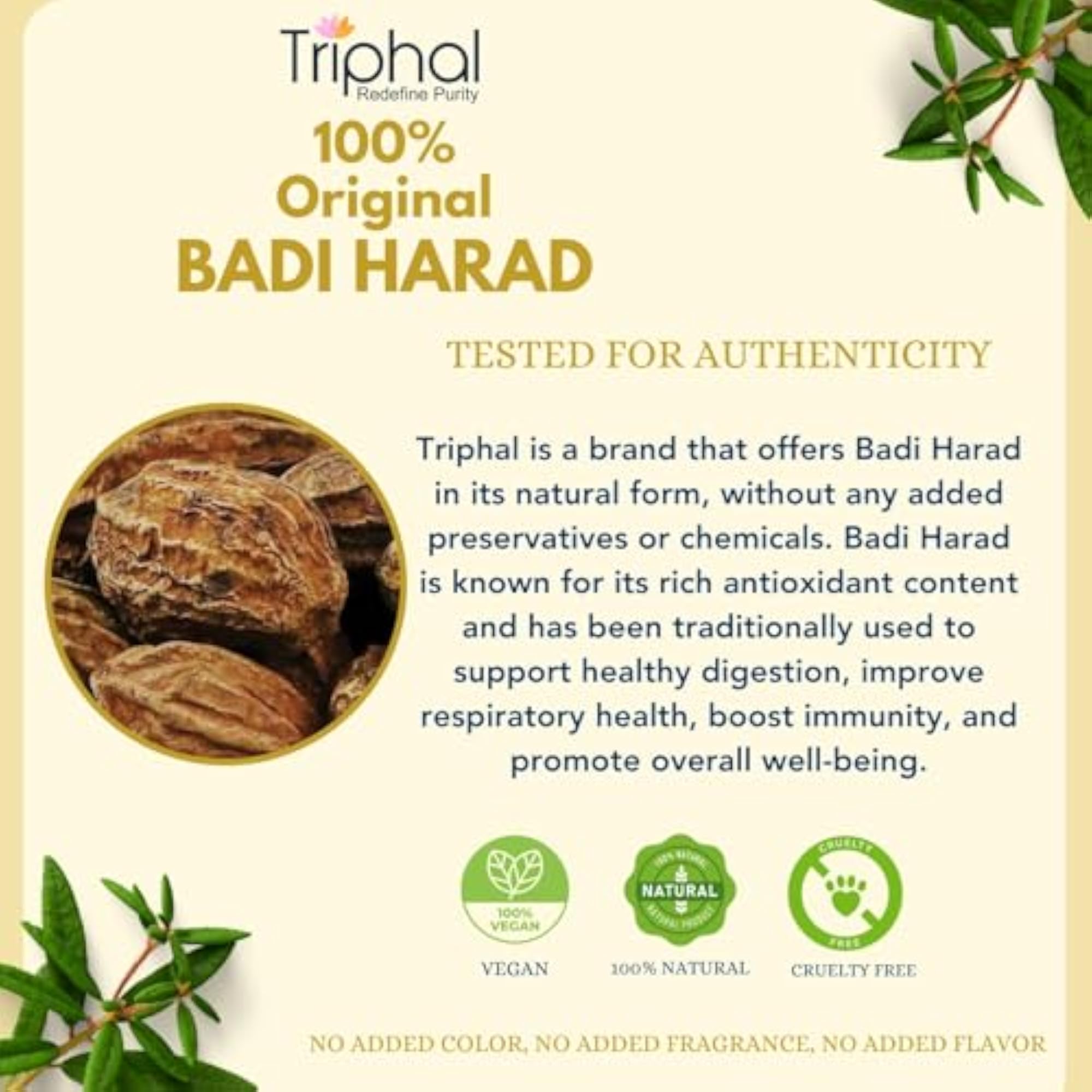 Haritaki Organic Edible Ink Nut Whole for Digestion
