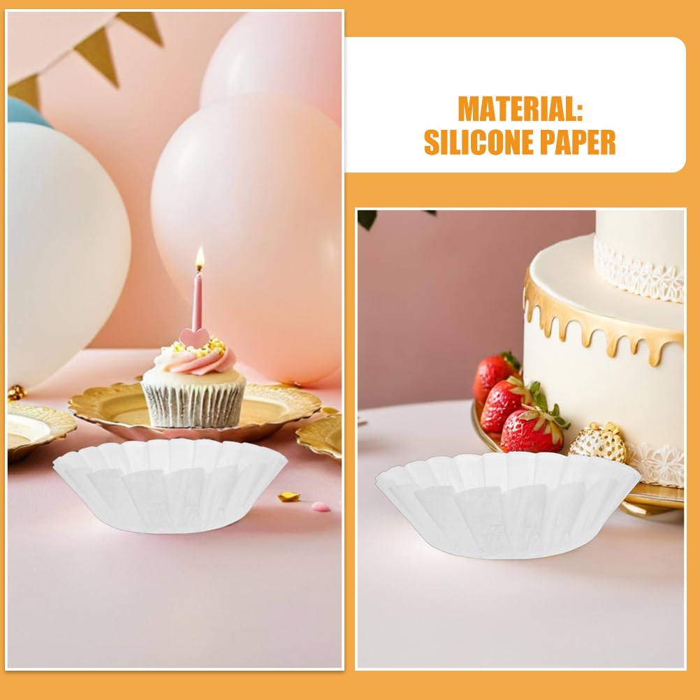 Ciieeo 100 piezas de papel de pergamino para pasteles : papel de pergamino redondo para hornear, moldes para envoltorios de aceite, tartas de queso y muffins para freidora de aire.