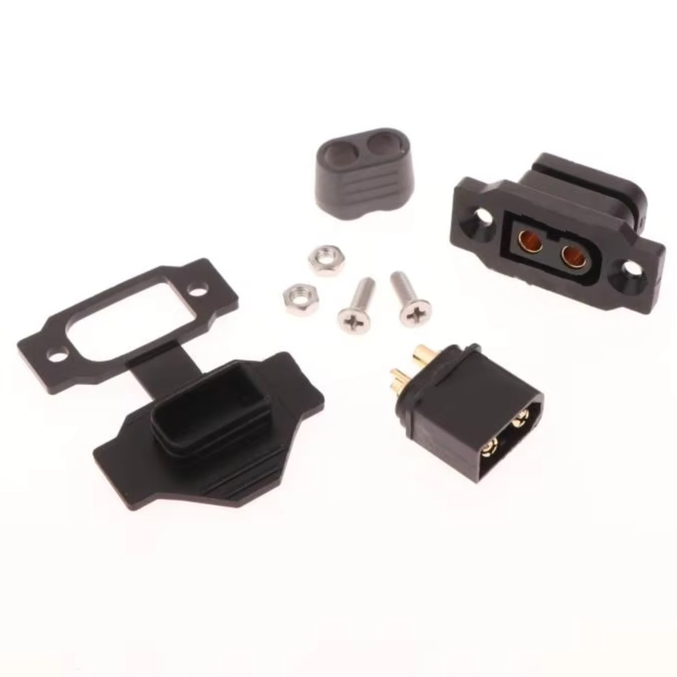 Części modernizacyjne samochodów Rc FPV do silnika XT60E-F akcesoria do silnika ESC 1 zestaw czarny żółty żeńskie gniazdo z pokrywą złącze przenośny kabel (czarny)