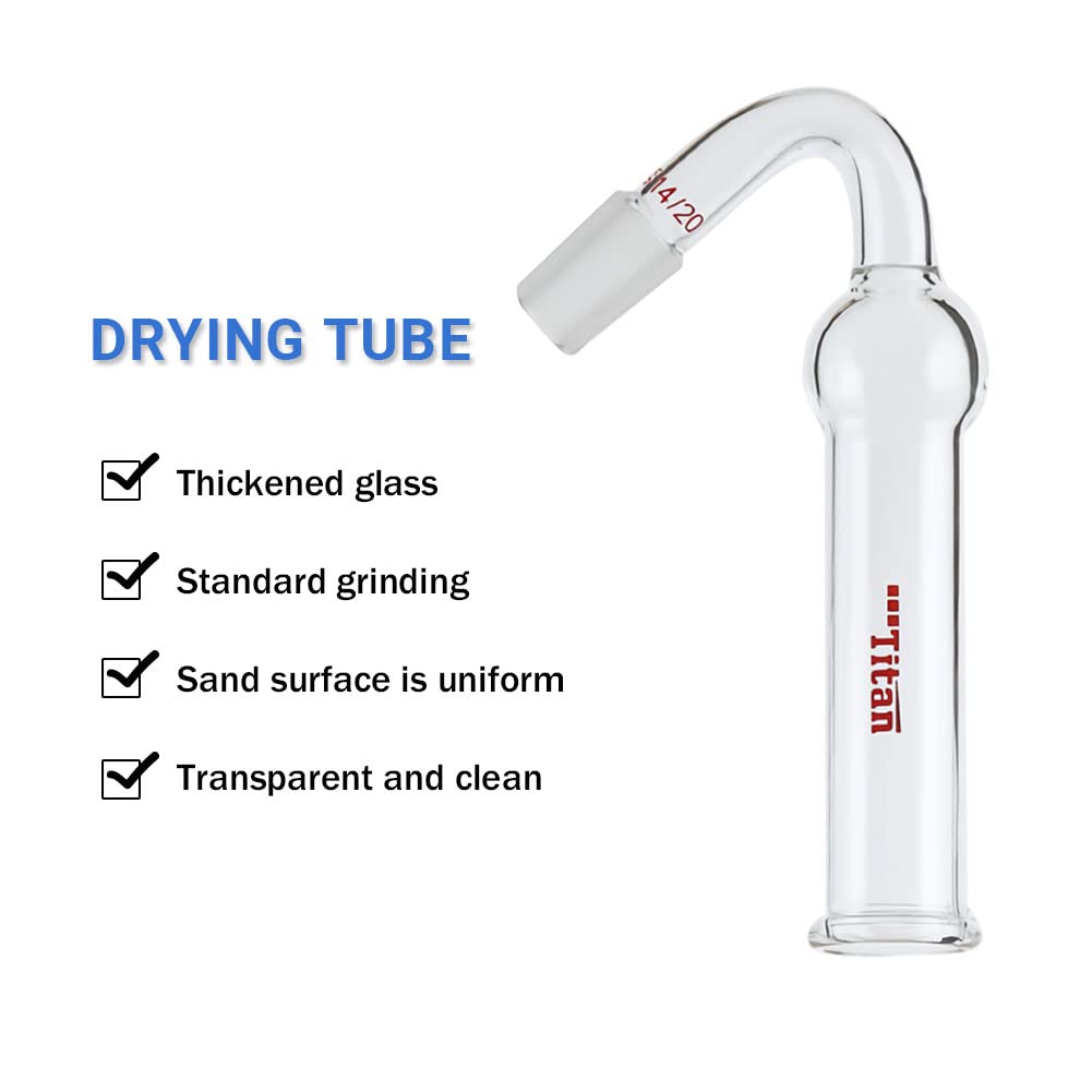 ADAMAS-BETA Glass Drying Tube Adapter 75 Degree Bent Lab Drying Tubes with 14/20 Standard Taper Joint Lab Glassware