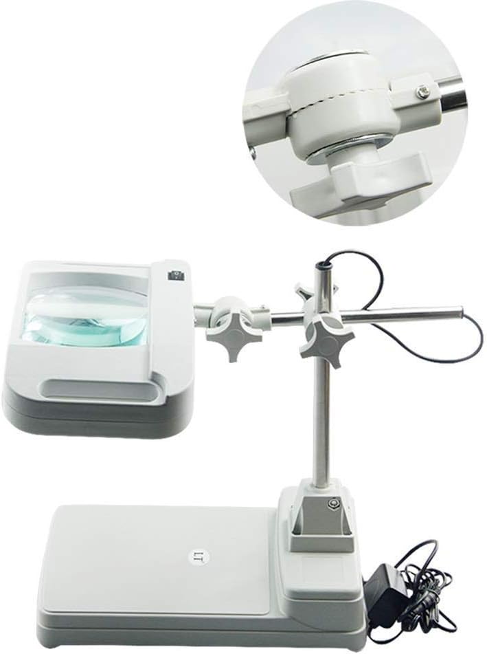 Magnifier,10x Magnifier and Desk Lamp for Hobby, Crafts, Inspection, Reading Books, Magazines, Newspapers, Model Building