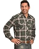 Wrangler Men's Green Plaid Flannel Western Shirt - Mw15891