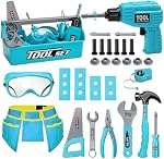 LOYO Kids Tool Set - Pretend Play Construction Toys Kit with Tool Box Including Electric Drill Tool Belt, Gifts for 3 4 5 6 7 Years Old Toddler Boys, Kids Toys for Boy