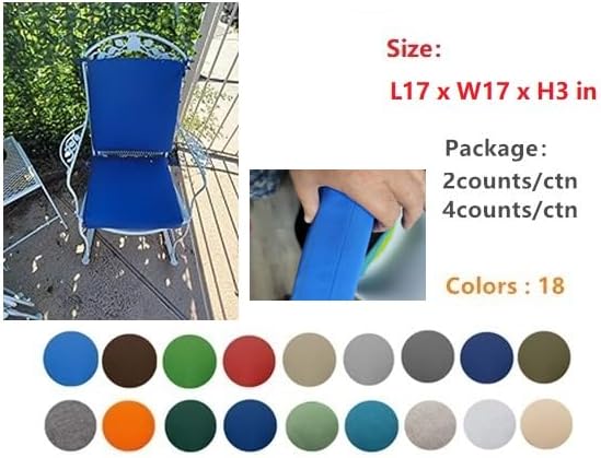 Miniatura 7 de QILLOWAY Cojines de asiento cuadrados de espuma para sillas de comedor y exteriores, para todo tipo de clima, 17 pulgadas de largo x 17 pulgadas de