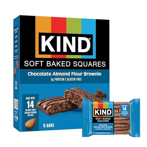 KIND Soft Baked Squares, Chocolate Almond Flour Brownie, Gluten Free, Healthy Snack Bars, 5g...