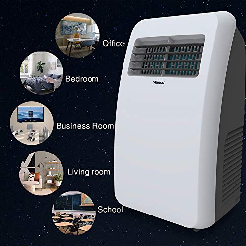 Shinco 8,000 BTU Portable Air Conditioners with Built-in Dehumidifier Function, Fan Mode, Quiet AC Unit Cools Rooms to 200 sq.ft, LED Display, Remote Control, Complete Window Mount Exhaust Kit