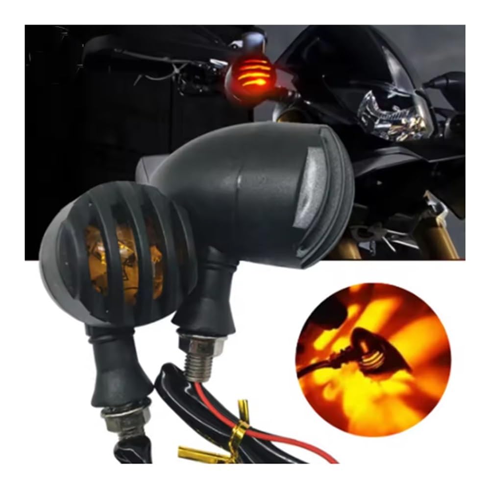 Luce Stop Fanale Posteriore Segnale di svolta in metallo per moto DRL Retro Bullet Griglia nera Luce freno Per Bobber Per Chopper Per Sportster