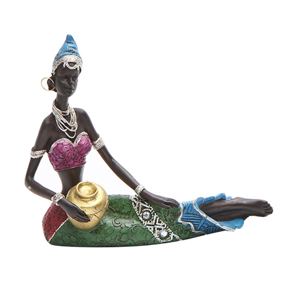 Statuette africaine en résine et sculpture décorative extérieure pour étagère