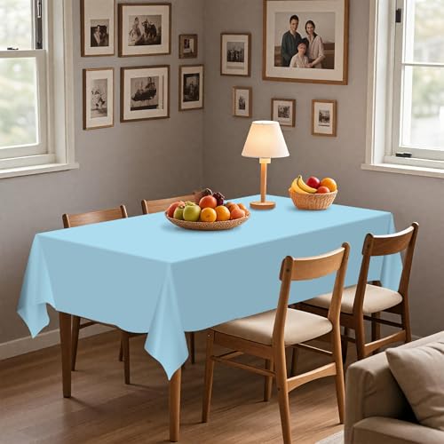 ZHZJCKSHB 54IN X 320FT Plastic Table Cover Roll with Cutter Box, Cut to Size Plastic Table Cloths for Parties, Birthday, (Light Blue,54"x3840") by ZHZJCKSHB - Used condition - Image 8