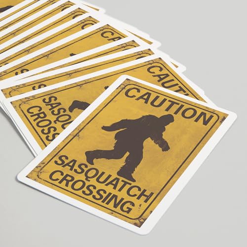 Baraja de 52 cartas tamaño póker Sasquatch Crossing Sign miniatura 5