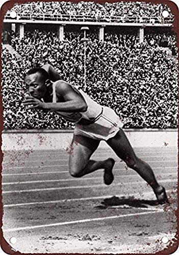 Inga 1936 Jessie Owens Affiche en métal pour décoration d'intérieur 20,3 x 30,5 cm
