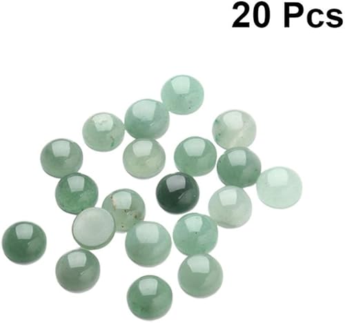 Miniatura 2 de SUPVOX 20 cuentas redondas de piedra natural con parte trasera plana, cuentas sueltas redondas de jade semipreciosas para hacer joyas de bricolaje