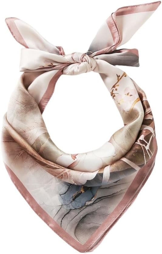 100% Pure Silk Twill Square Scarf Mulberry Scarves Shawl For Men Women 34x34 Or 25x25 Inches For Hair Wrapping Bag
