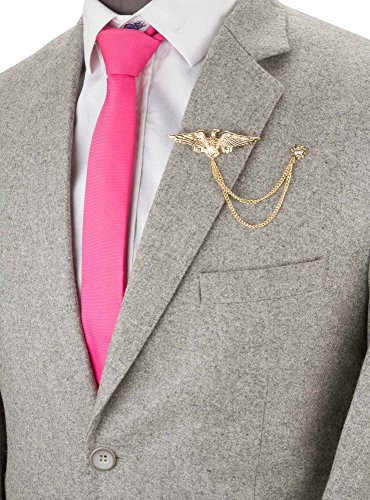 Knighthood Eagle Bird with Golden Sunshine and Hanging Chain Brooch Golden2