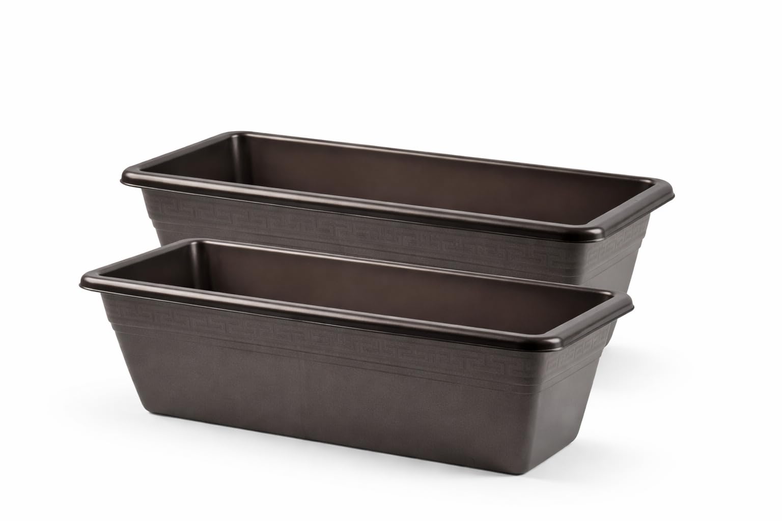 Muddy Hands Anthracite Pack Of 2 - Garden Trough Planters Rectangular Window Box Flower Herb Vegetable Plant Pots Outdoor Balcony Patio Planters (, 40Cm)
