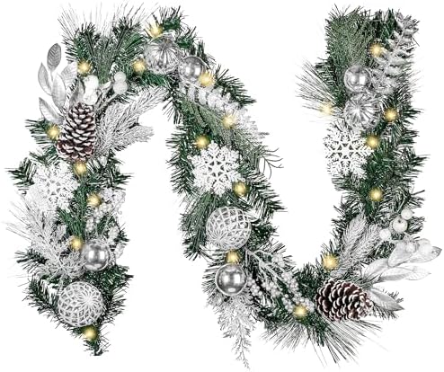 Valery Madelyn 6 feet Pre-Lit Christmas Garland with Lights for M...