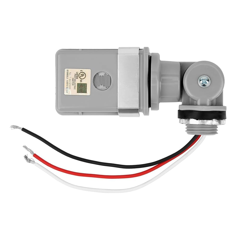 UDSKNV[KSL IP54 Waterproof Photoelectric Switch for Outdoor Lighting, Dusk-to-Dawn Photocell Sensor with Swivel Mount