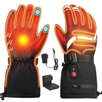 Heated Gloves Gifts for Men Women, Rechargeable Electric Heated Gloves, Touchscreen Waterproof Heating Gloves for Motorcycle Driving Hiking Skiing Snowboarding Outdoor Winter Sport