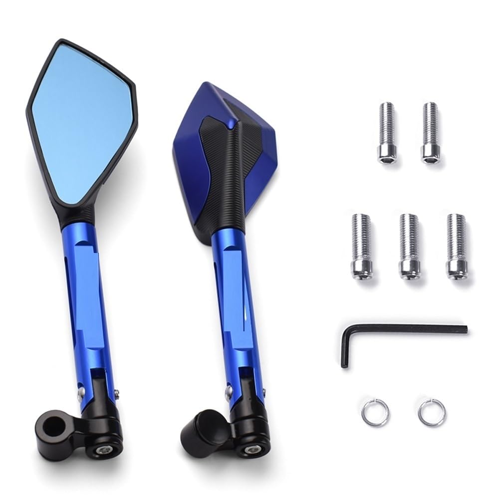 Espejos retrovisores de moto azules de manillar para Honda CBR 600 F4i y Z50