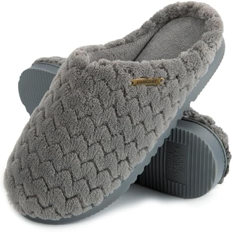 LongBay Women's Slip-On House Slippers Comfy Memory Foam Bedroom ...