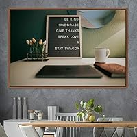 Framed Canvas Wall Art Pressed Quotes 3D Chic Inspirational Multicolor Pop Art Quotes Typography Ultra Whimsical - 16x24 inches