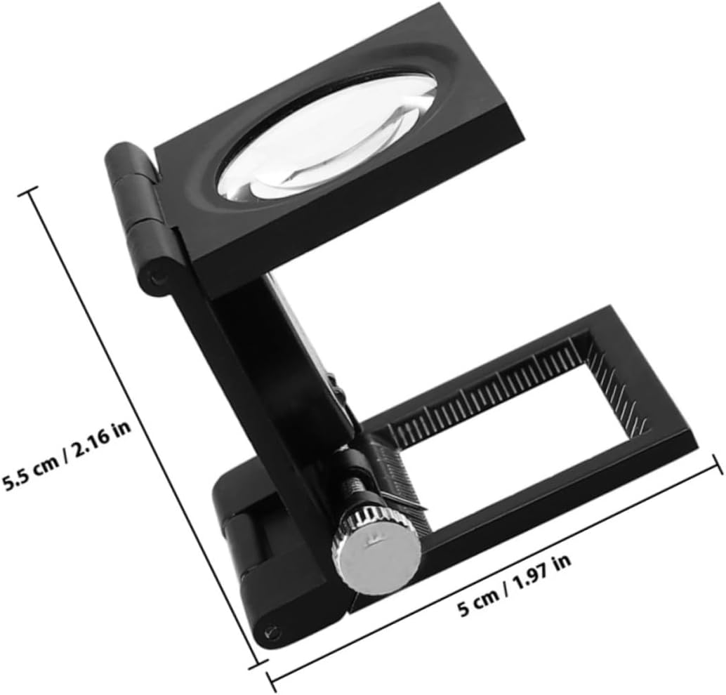 30mm 10x Magnifying Glass Tri-fold Jewelry Magnifier with Pointer Desktop Folding Loupe for Jewelry Makers and Collectors