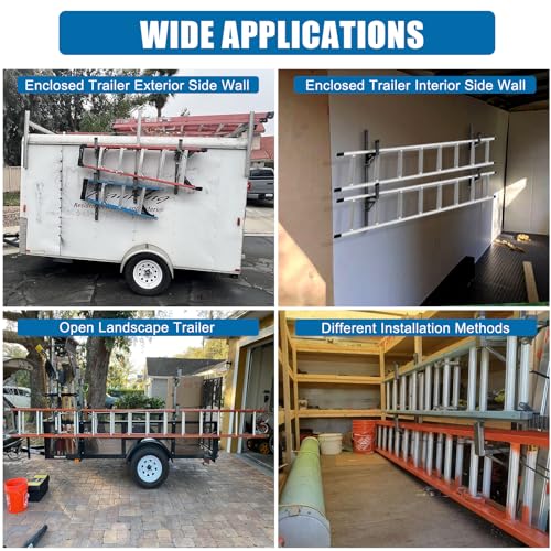 Image of Aluminum Side Mount Ladder Rack for Open Enclosed Trailer