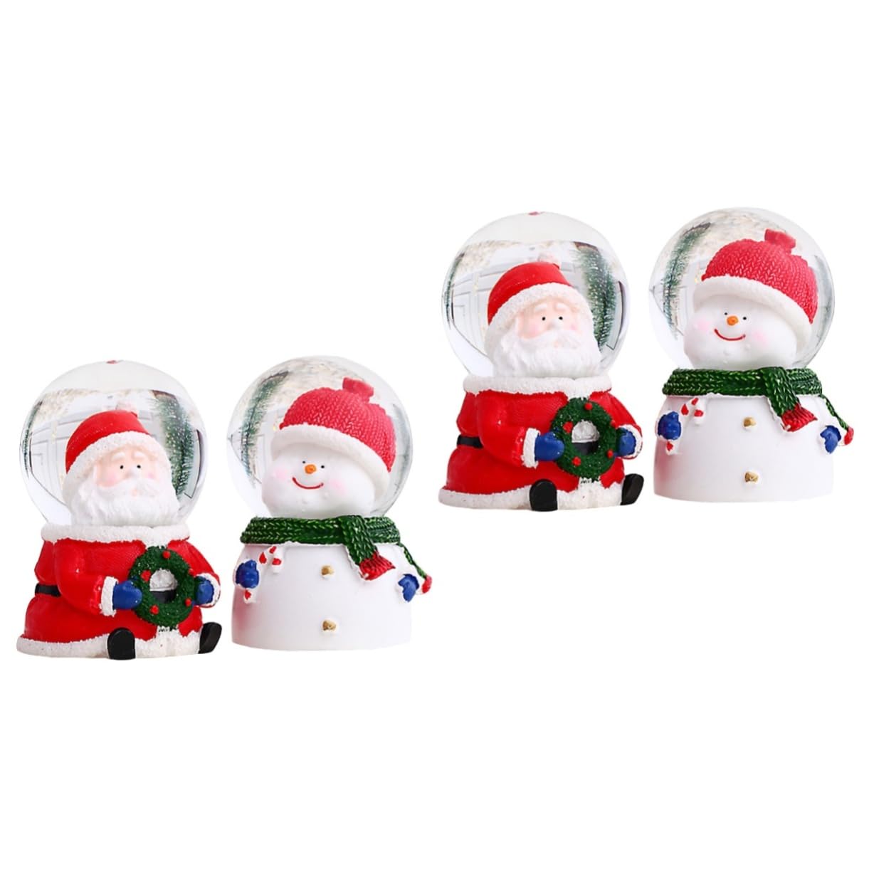 Bolas de cristal navideñas decorativas de Papá Noel con luz LED para adornar fiestas