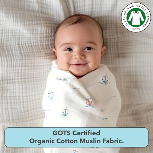 Image of The White Cradle Muslin Swaddle for Newborn Baby, Organic Cotton Wrap White