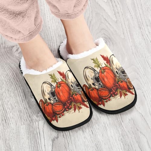 Baseball Pumpkin Halloween Yellow(1) Slippers For Women Men Soft Memory Foam Non-Slip Hallowmas Winter Indoor House Shoes Travel Slipper4