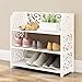 Stojak na buty 3-warstwowy plastikowy regał narożny Shabby Chic Regał do przechowywania regałów Biały Happy