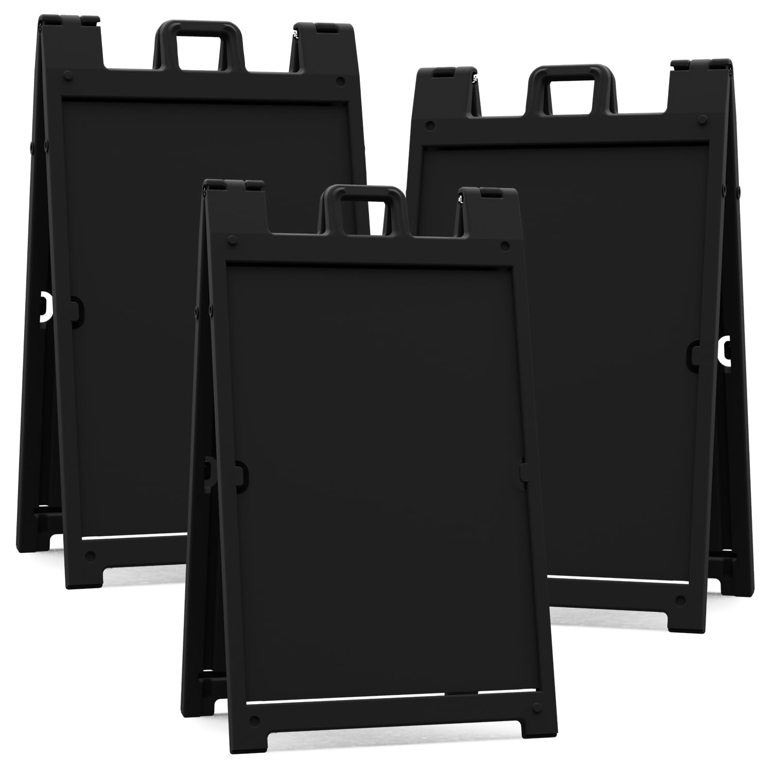 3 Pack A-Frame, Portable Sidewalk Curb Sign, Black, for 18x24 Double-Sided Sign,
