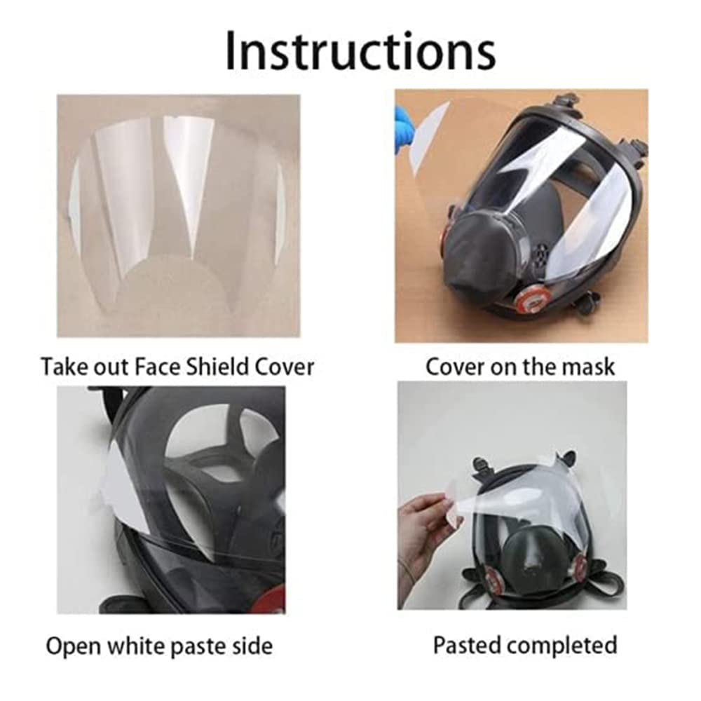 Piezas de repuesto para 6000 Series Full Facepiece Respirators and 10-Pack Peel-Off Lens Caps for 6800 Series for 3M 6885, 6000, 6700, 6800, 6900 Face Shield Cover