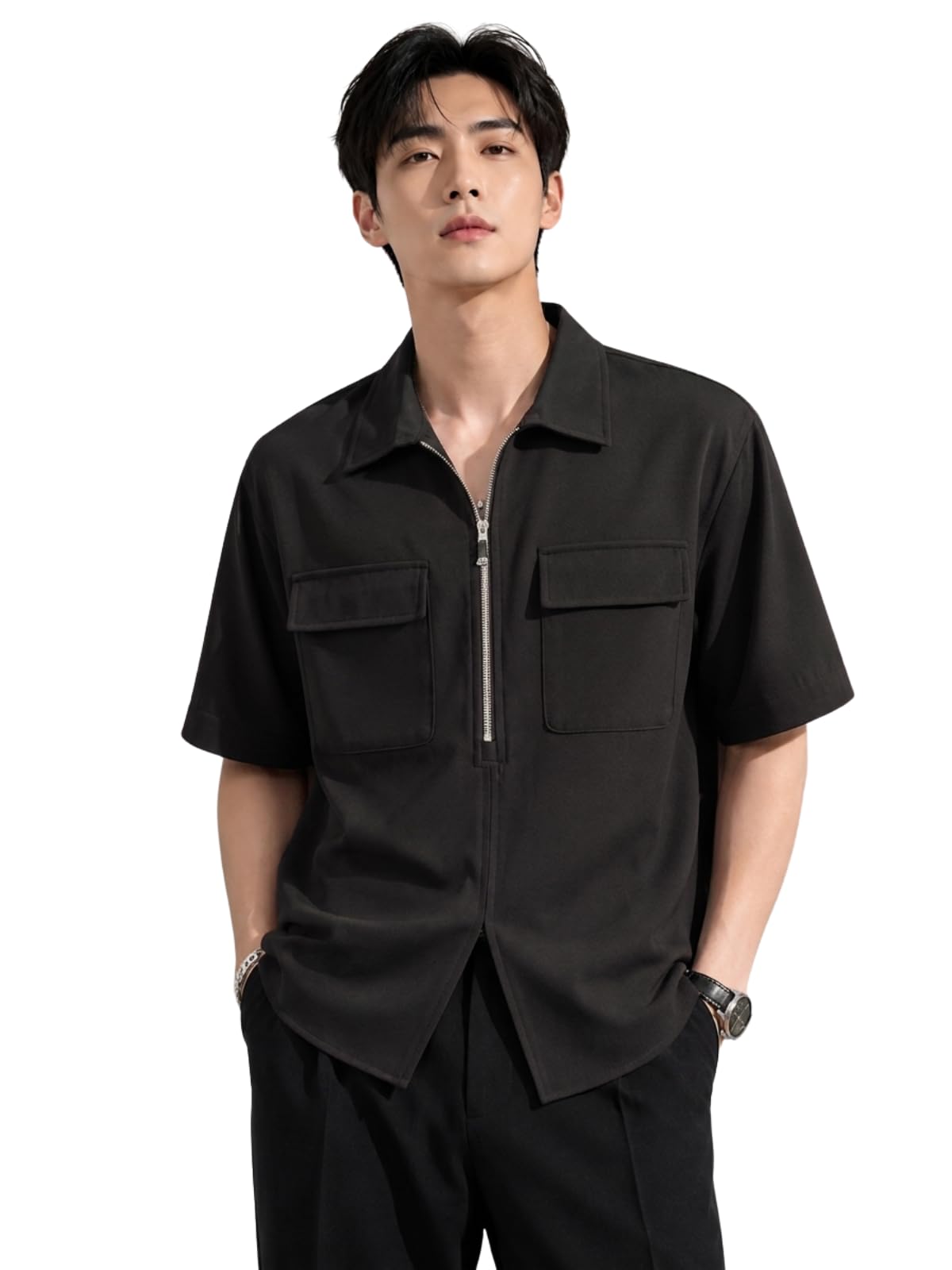 greciilooks Men Lycra Blend Solid Regular Fit Plain Casual Tshirt Stylish Latest | Half Sleeve T-Shirt Office-picture-18