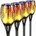 Topmante Solar Lights Upgraded, Waterproof Flickering Flames Torches Lights Outdoor Solar Spotlights Landscape Decoration Lighting Dusk to Dawn Auto On/Off Security Torch Light for Patio Driveway （4）