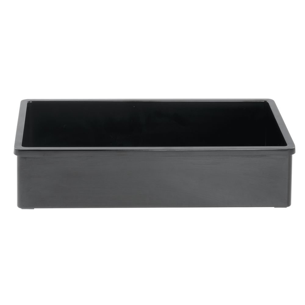 Serving Bowl Rectangular Black Plastic Melamine - 12" L x 7" W x 3" H by HUBERT – 12"L x 7"W x 3"H, 4.4 quarts, Melamine, Black, Model M2366-BLACK