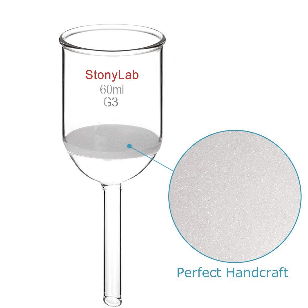 Imbuto Filtrante Buchner In Vetro Borosilicato - Con Fritta G1, Diametro 46mm, Per Laboratorio Chimico