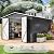 Polar Aurora 10 x 14 FT Outdoor Storage Shed, Metal Garden Shed with with Updated Frame Structure, Tool Sheds for Backyard Garden Patio Lawn Black