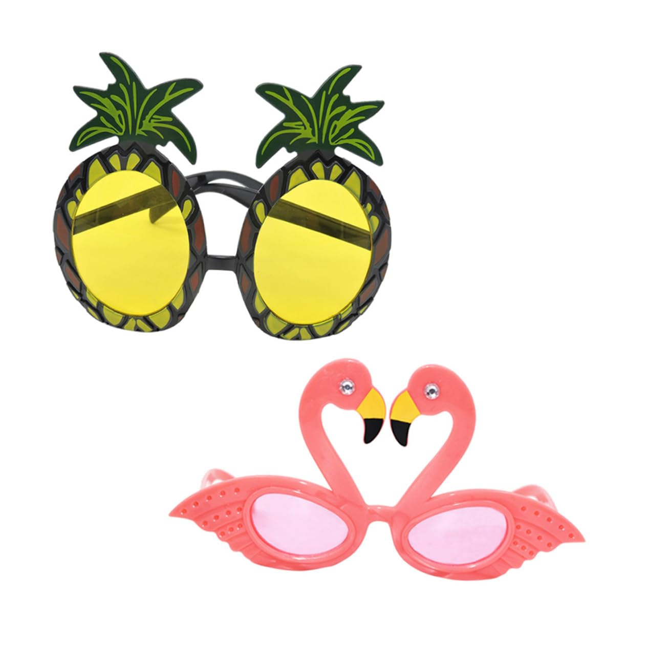 VALICLUD 6 Piezas los anteojos gafas de sol hawaianas anteojos de piña vasos de frutas gafas de flamenco playa Lentes taza de fruta