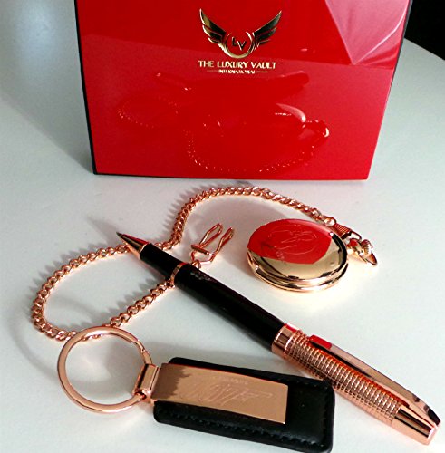 Preisvergleich Produktbild 007 Rose Gold James Bond Collection Taschenuhr Schlüsselanhänger und Tintenroller Geschenk-Set