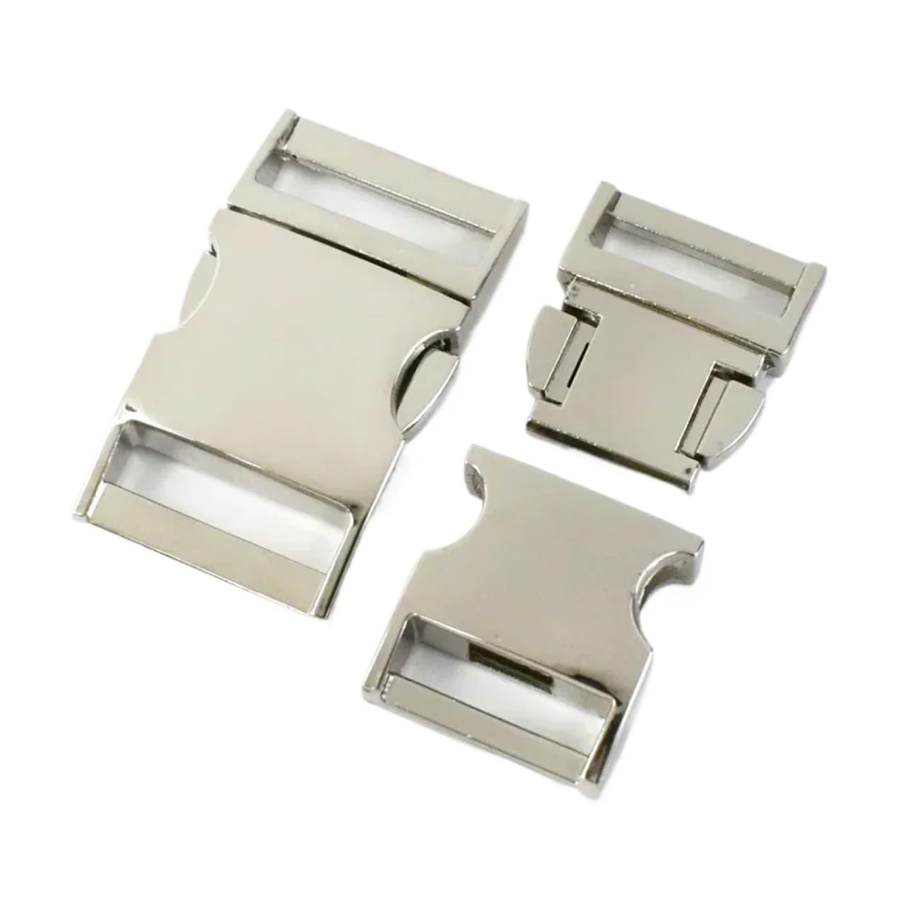 PVUVTNAHW 2Pcs 15-38mm Metal Quick Side Release Buckle Bag Strap Adjuster Clasp Webbing Paracord Belt Hook(Silver,25mm)