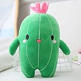  Juguete de Peluche de Cactus de simulación Creativa, Almohada de Cactus Verde Suave, muñecos de Dibujos Animados Rellenos para niños/niñas, Regalo de cumpleaños, 25cm, Verde