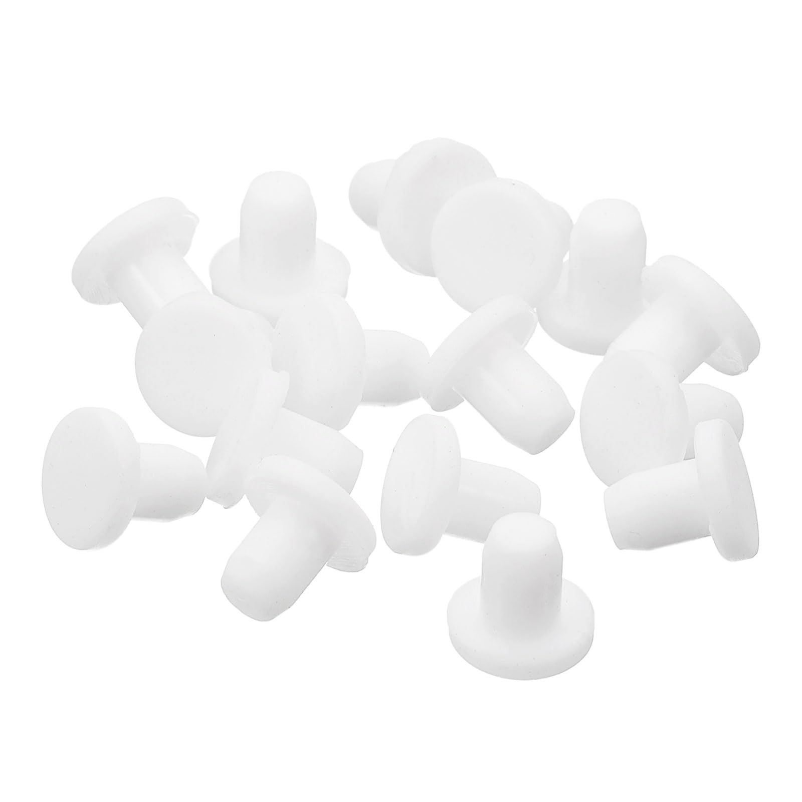 uxcell 16 Pieces White Rubber Stopper, 5.3mm Plug Holes for 5mm/0.2" Hole