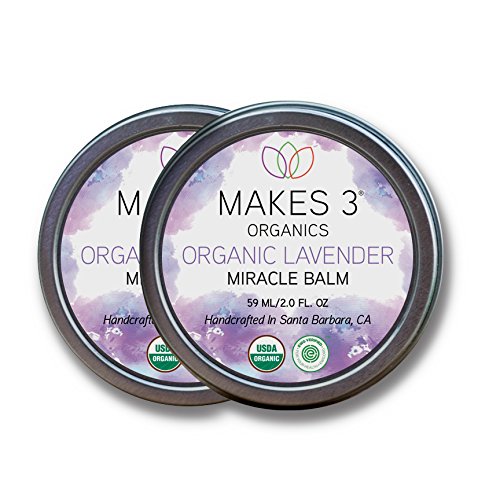 [2-Pack] Makes 3 Organics Organic Miracle Body Balm, Lavender, 2 Fluid Ounce
