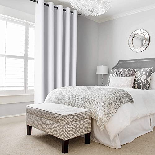 Image of DWCN Patio Sliding Door Curtains - Extra Wide Curtains for Glass Door, Room Divider Blackout Thermal Curtain Grommet Panel with Grommet Top for Bedroom Partition, 6.7ft Wide x 7ft Tall, Greyish White