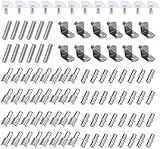 FOGAWA 100 Stück Bodenträger Regalträger Stützen 5 Art Regalstifte Edelstahl Regalbodenträger 5mm Glasbodenträger Regalstütze Regalhalterung für Möbel Schrank Bücherregal Unterstützung Einlegeböden